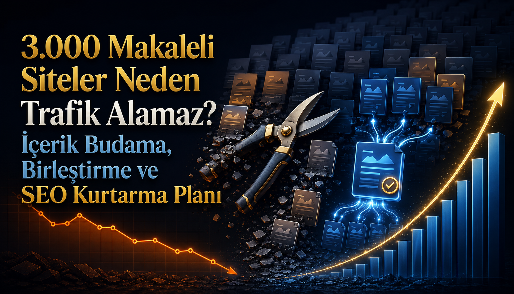 3.000 Makaleli Siteler Neden Trafik Alamaz? İçerik Budama, Birleştirme ve SEO Kurtarma Planı